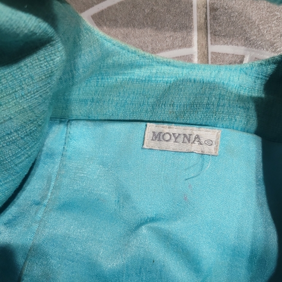 Moyna Beaded Textile Purse Handbag, Teal, Gold Beads - Picture 9 of 12